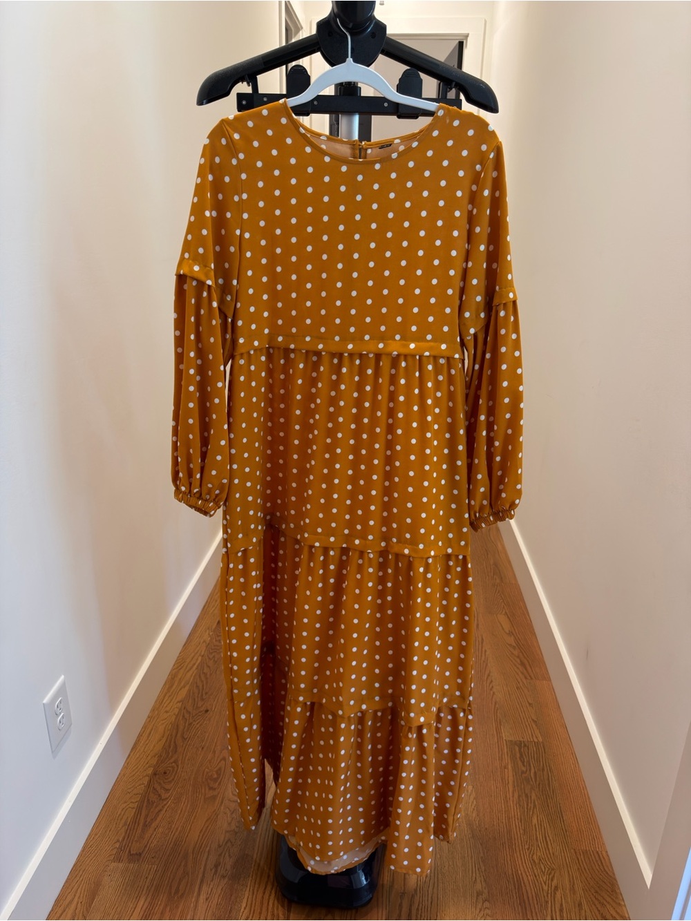 Cotton On Mustard Polka Dot Tiered Maxi Dress
